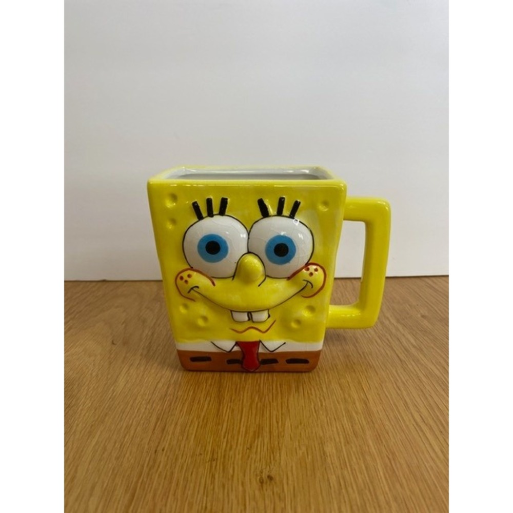Nickelodeon SpongeBob SquarePants Mug Adult Yellow Good 3D Sculpted Ceramic